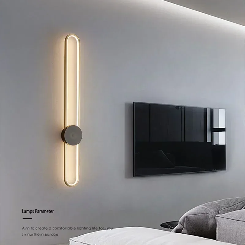 Modern LED Wall Lamp for Living Dining Room Bedroom Bedside TV Background Aisle Sconce Home Decoration Lighting Fixture Luster