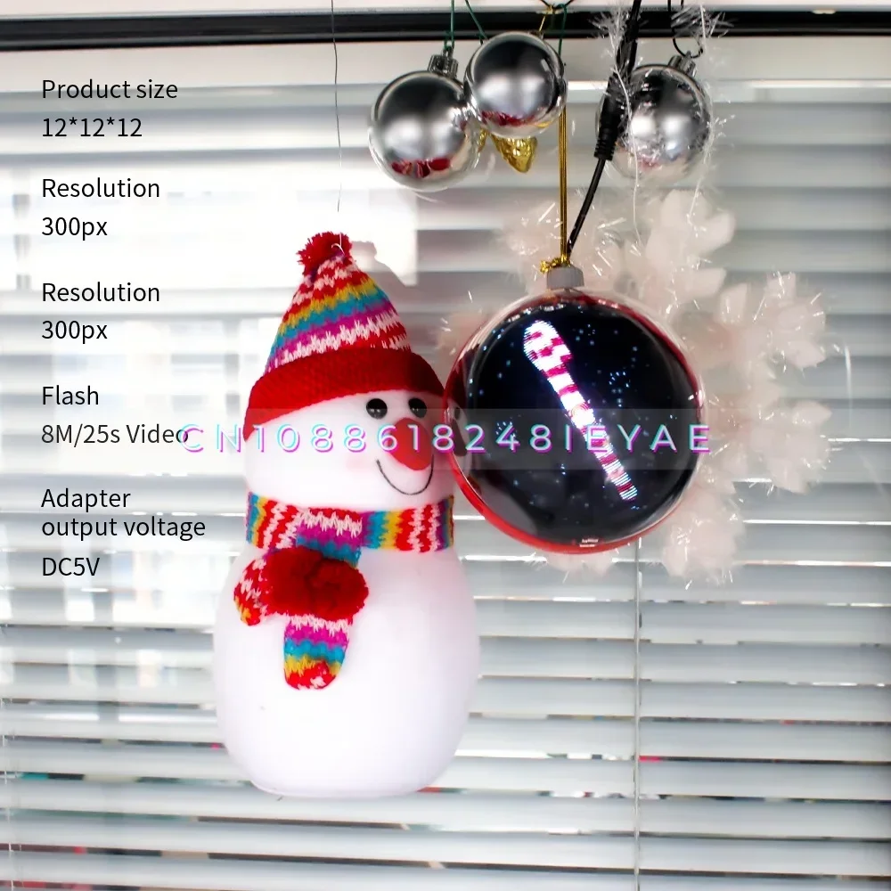 Small Size 12 Cm 3D Hologram Projection Fan Christmas Balls Plastic for Christmas Decoration