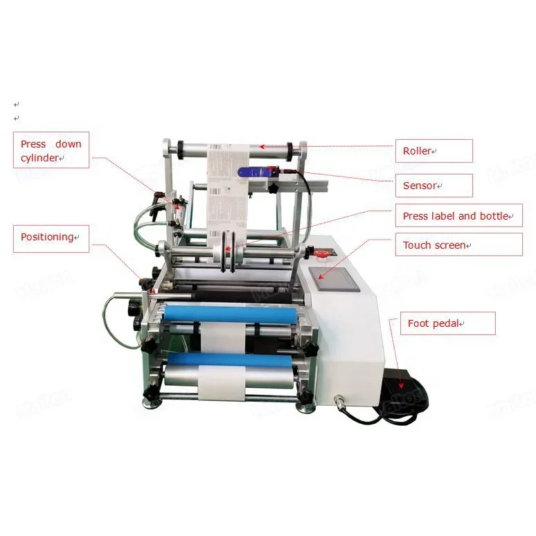 Good quality semi automatic tin can round glass bottle labeling machines