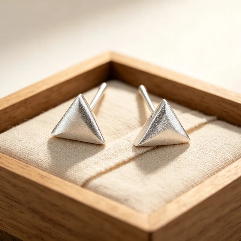 Geometric Cute Triangle 925 Sterling Silver Female Stud Earrings For Women Luxury Fine Jewelry EA914