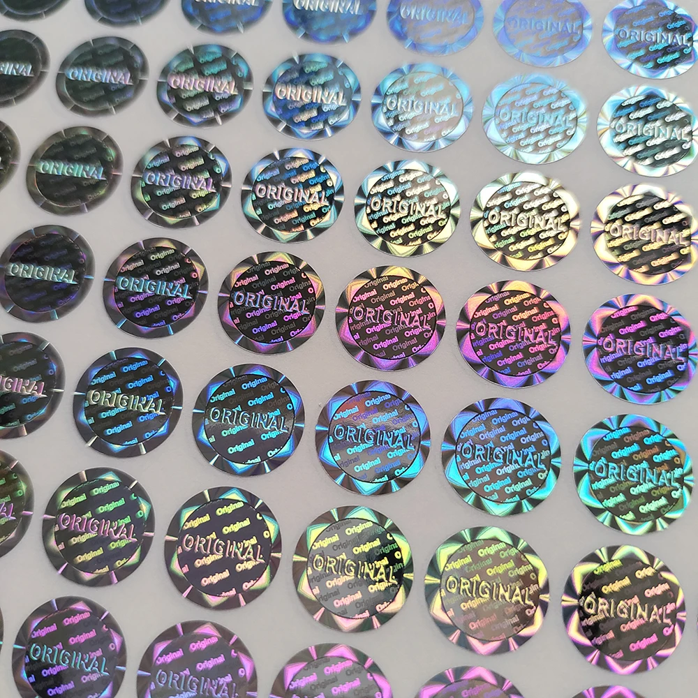 10000pcs 12mm ORIGINAL Hologram Security Seal Silver Tamper Evident Label Warranty Void Sticker Removal Proof Safety Stampe