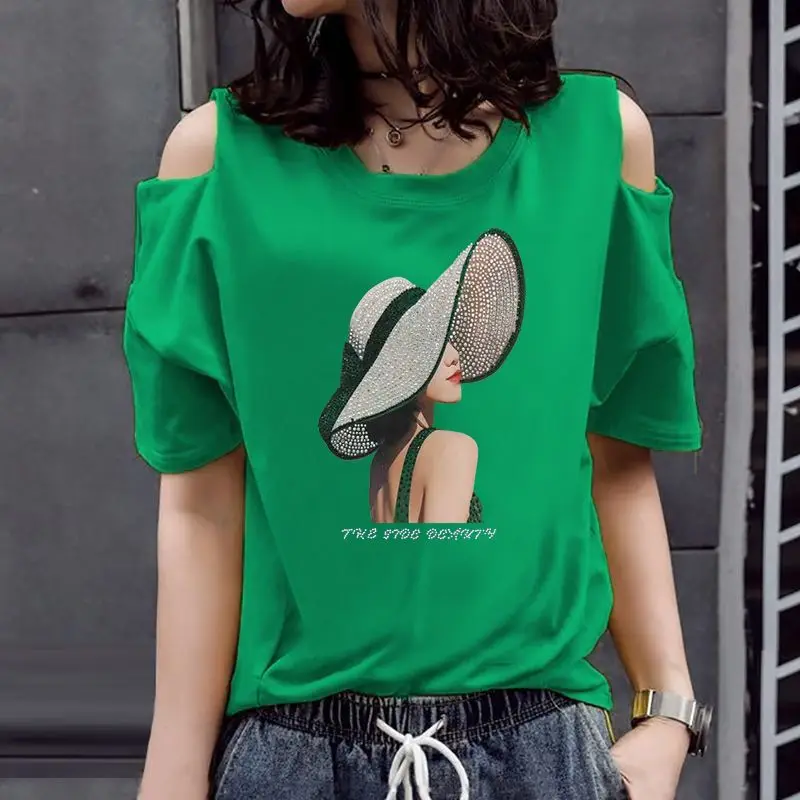 Sexy Clothes Women T-shirt Summer 100 Cotton Midi Korean Top Short Sleeve Graphic Aesthetic Loose Fashion Pulover T Shirt Casual