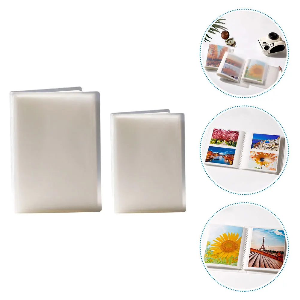 

2pcs Photo Album Transparent High Capacity For Photos Scrapbook Wedding Guest Book Business Cards Holder Books