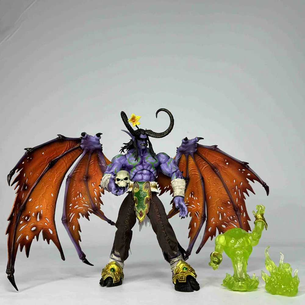 Illidan Figura Model Heroes Of Warcraft Figure Demon Hunter Illidan Stormrage Figure Glowing Statue Pvc Toy Gift