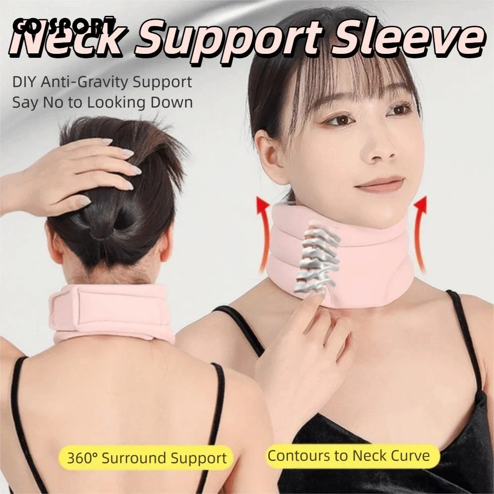 Breathable Neck Cervical Brace Adjustable Soft Neck Fixation Belt Household Neck Health Neck Support Sleeve Airplane Travel