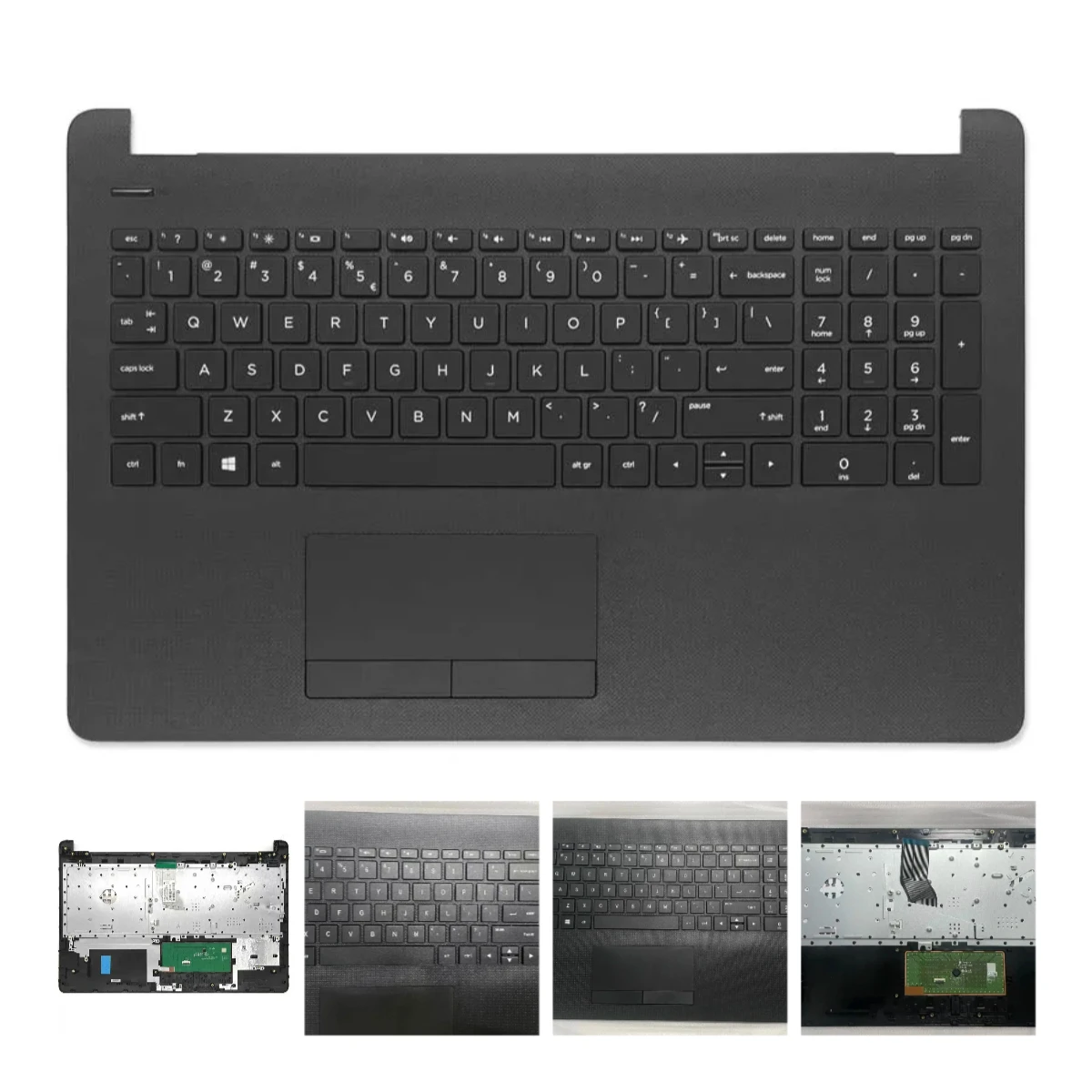 Teclado de repuesto con touchpad para 15-bs 15t-bs 15-bw 15z-bw 15-ra 15-rb 255 250 g6 TPN-C129 c130, carcasa superior negra
