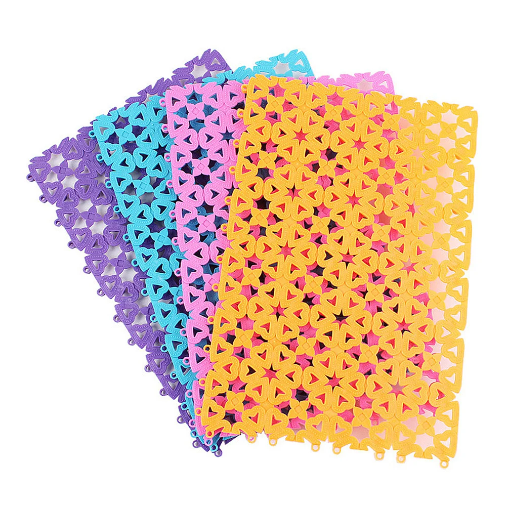 

4pcs Rabbit Cage Mat Premium Plastic Non-Slip Wear Resistant Hollow Out Heart Pattern Pet Cage Pad For Dog Rabbit Pet