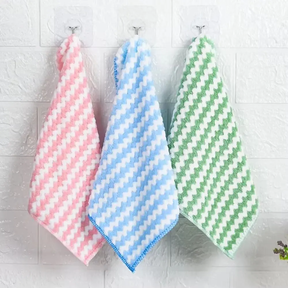5/10/20Pcs Coral Velvet Microfiber Cleaning Cloth High Absorbent Thickened Scouring Cloth Easy Foaming Reusable