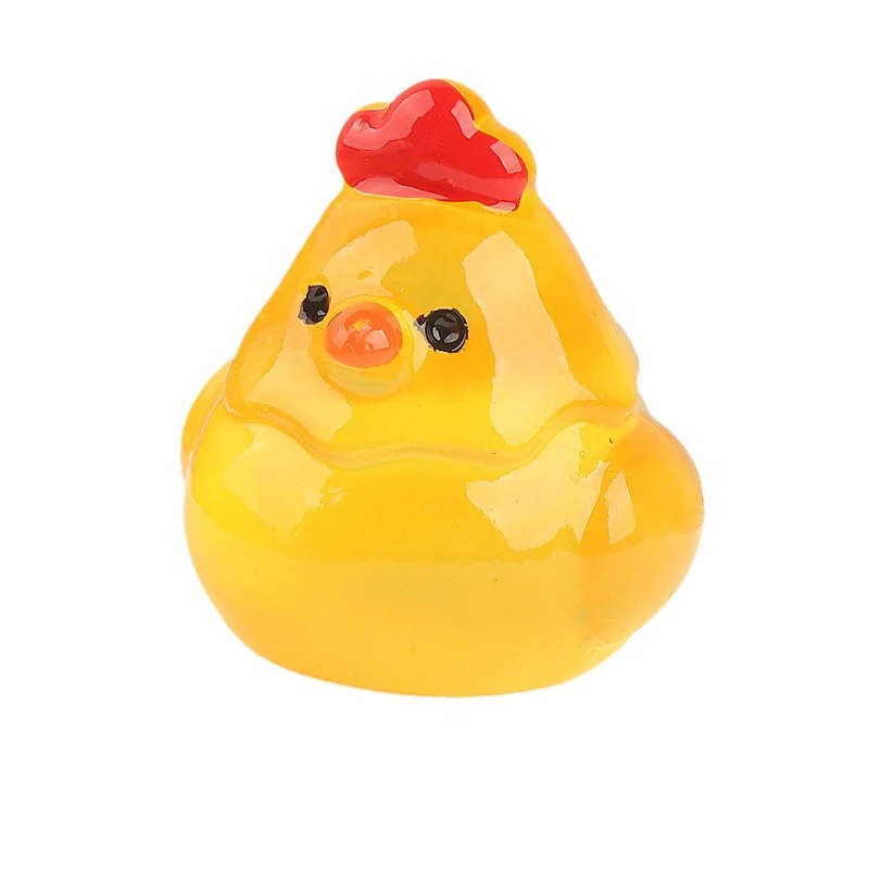 10Pcs Cute Mini Resin Night Glow Chicken DIY Small Ornament Micro Landscape Dollhouse Decoration Crafts Living Room Decoration