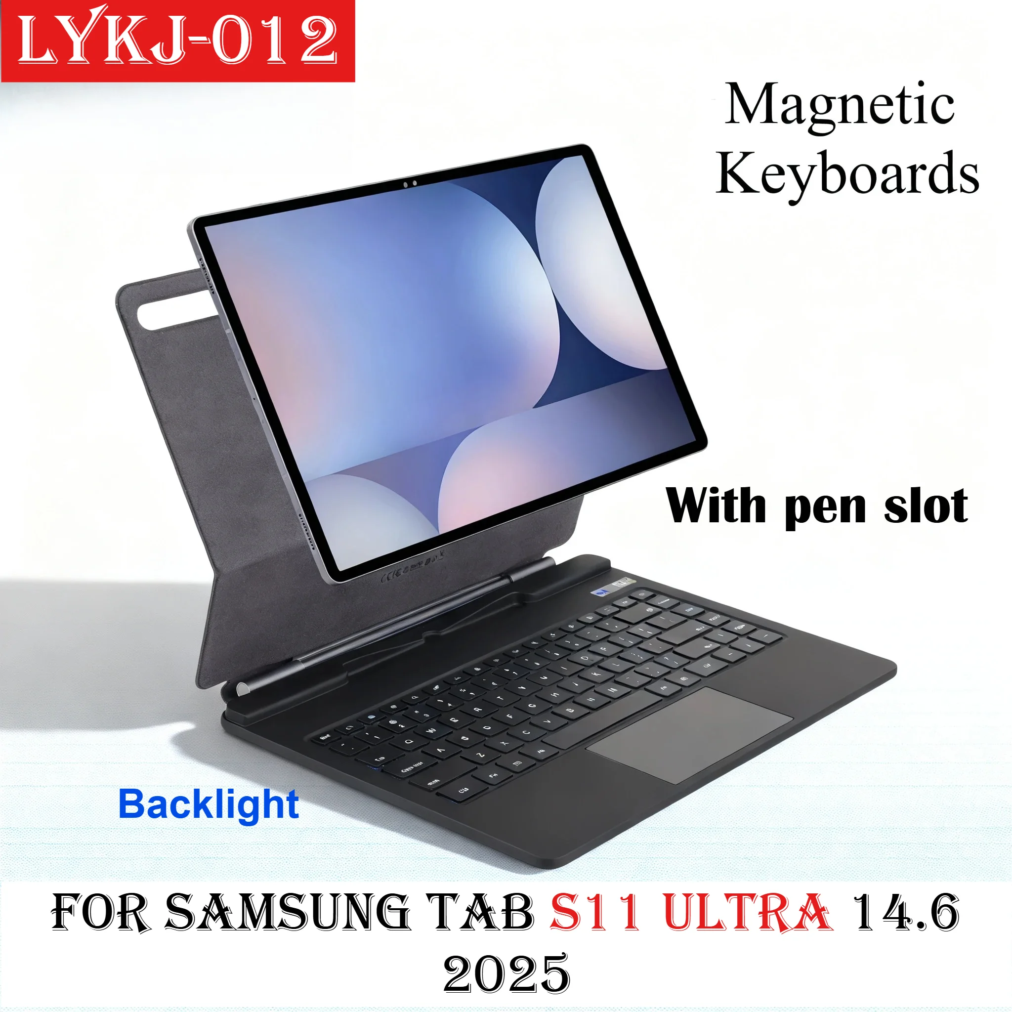 2025 New S11 Ultra Magic Keyboard Tablet Case for Samsung Galaxy Tab S11 S10 S9 S8 Ultra 14.6Inch Smart Bluetooth Magnetic Cover