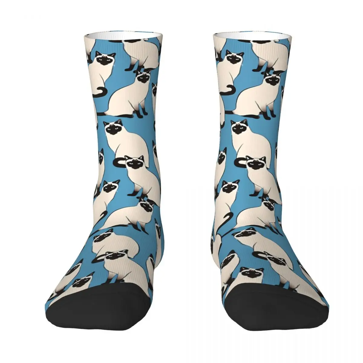 Sitting Cat Siamese Kawaii Socks School Cartoon Pattern Socks