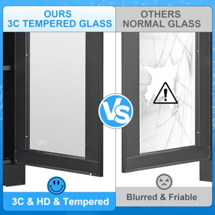 71 Metal Glass Display Cabinet for Retail Use, Silver Finish, Tempered Glass Panels with Security Lock view 4