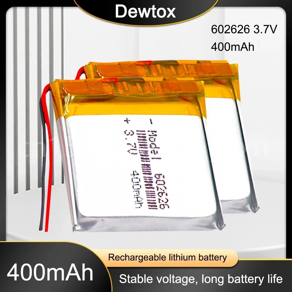 602626   Batería recargable de polímero de litio de 400mah, células Lipo de 3,7 V para MP3, MP4, GPS, grabadora de coche, auriculares Bluetooth, baterías de juguete