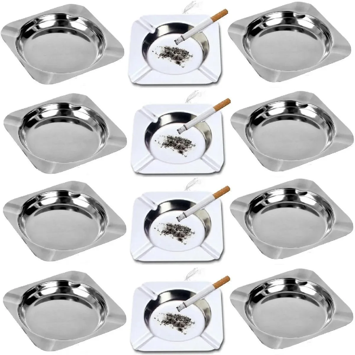 24 Square Ashtray Metal Leaf Flanders Inox Bar Restaurant