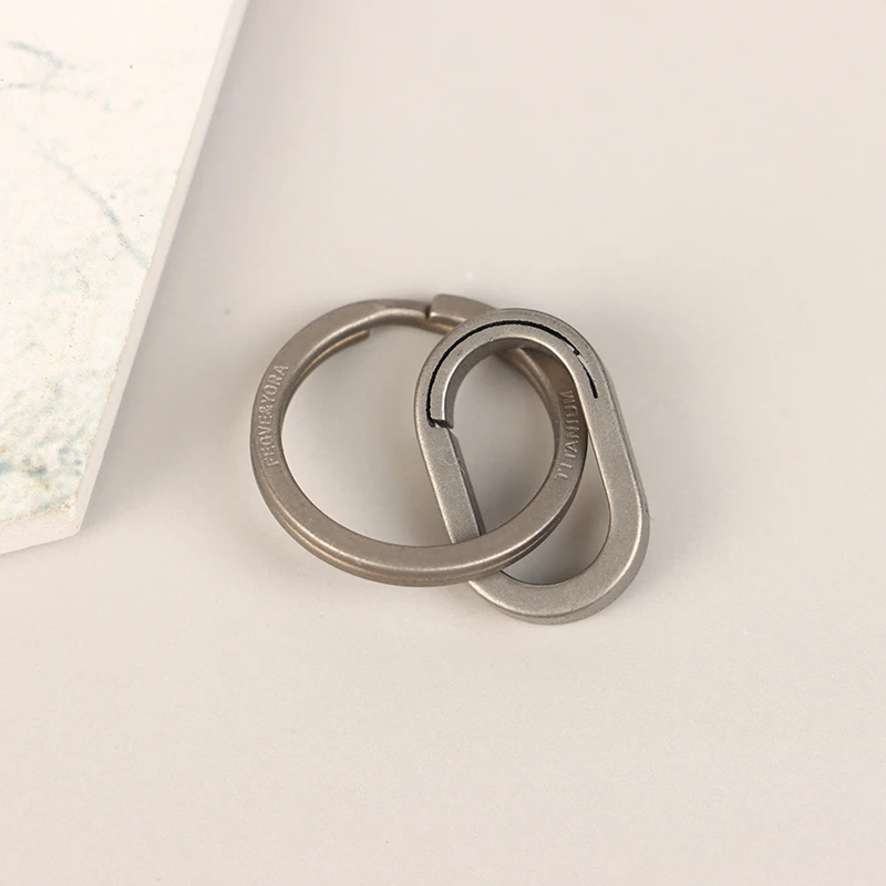 Titanium Alloy Mini Key Ring Connection Buckle Universal Joint Auxiliary Ring Connection Bayonet Ring Personality Creativity