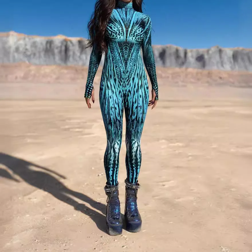 Stampa 3D Cyber Punk Party body Steampunk tuta Halloween Cosplay Costume Catsuit Carnival Party colorato Zentai pagliaccetto