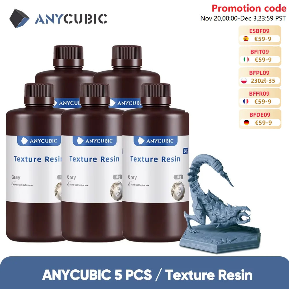 

ANYCUBIC 405nm UV Resin Texture Resin 14K High-precision 3D Printer Matte Texture UV Photopolymer Resin For Photon Mono 5s Pro