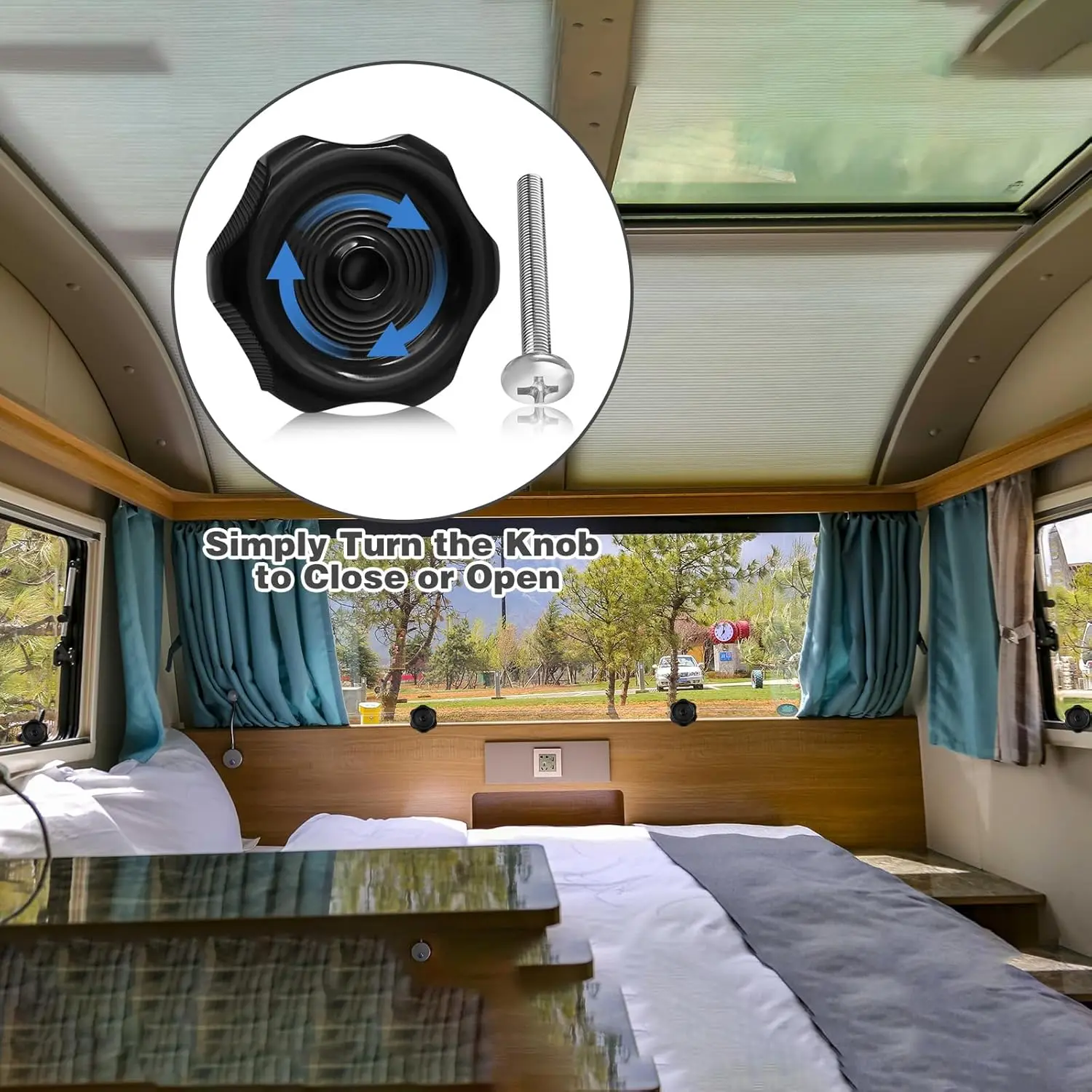 

3PCS RV Window And Vent Knobs Camping Car Window Crank Handle Rotation Lock Vent Easy To Operate 1-Inch Shaft Internal Hardware