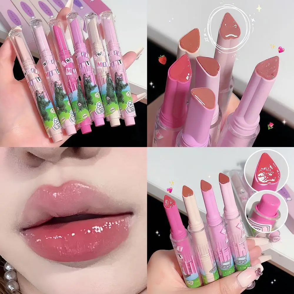 Effen Cartoon Kat Lippenstift Waterdichte Natuurlijke Duurzame Non-Stick Cup Lipgloss Modieuze Nude Kleur