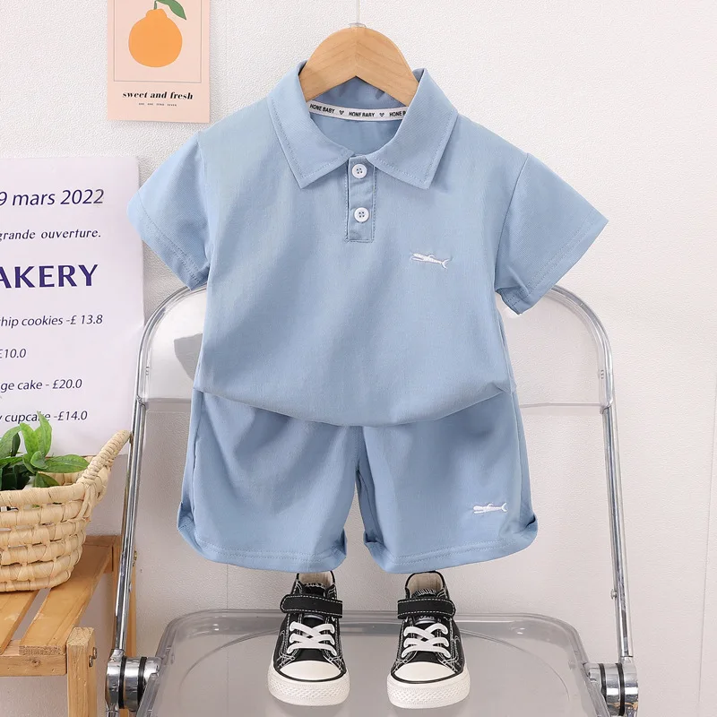 Boys Polo Shirts Clothes Sets Summer 2024 Children Casual T-shirts Shorts 2pcs Sports Suit For Baby Tracksuits Kids Outfits 4 5Y