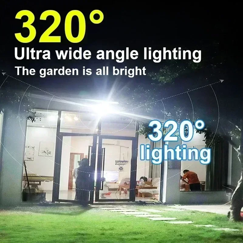 10000LM Powerful Solar Wall Lamp with Remote Outdoor IP65 Waterproof LED Floodlight with Sensor Garden Yard Lantern Street Light