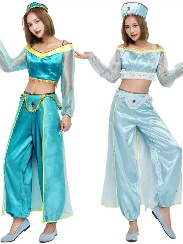 

Arabian Princ loween Belly Dance Costume Women's Ethnic Stage Clothing Traditional Chinese Cusary Festival Outfit