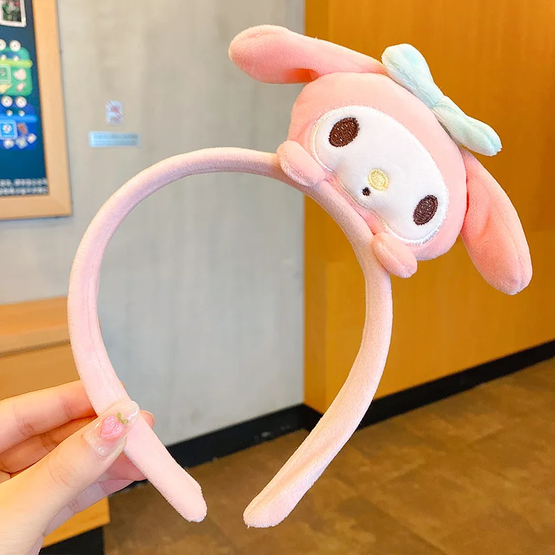 Diadema Kuromi para niña, bonita muñeca tridimensional, diadema con forma de corazón para niña, tarjeta de cambio de dibujos animados Kawaii, accesorios para el cabello versión coreana