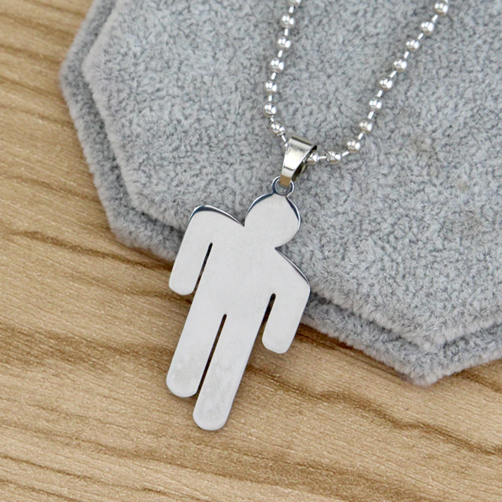Stainless Steel Skew Head Tag Pendant Necklaces for Men Women Wholesale Hip Hop Jewelry image 3