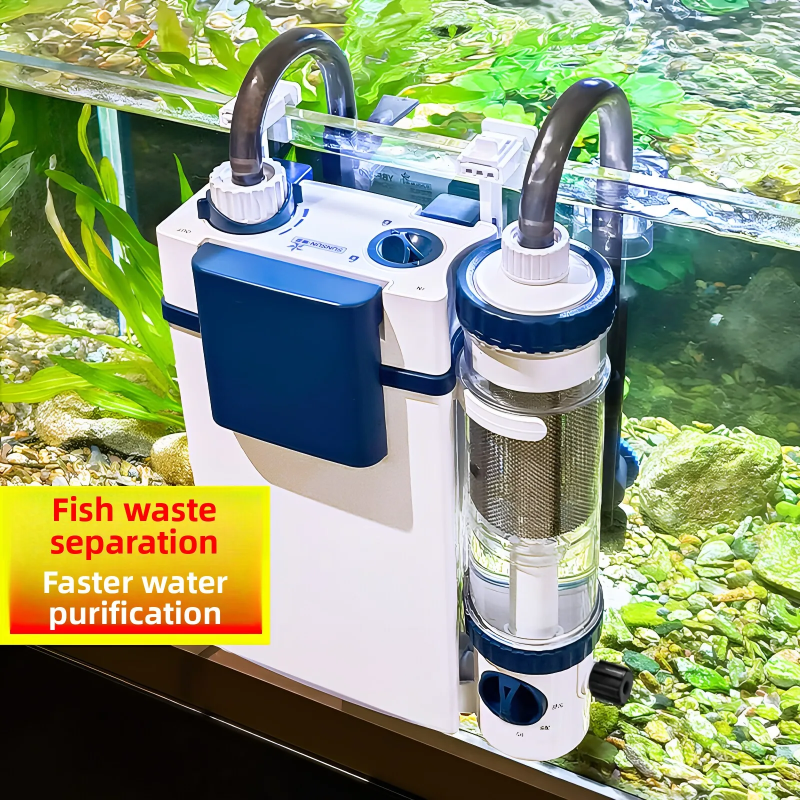 Mensin Wall-Mounted Toilet Filter Oxygenator Net Water Purifier Suction Quiet 540W Aquarium Filter Equipment for Freshwater Fish