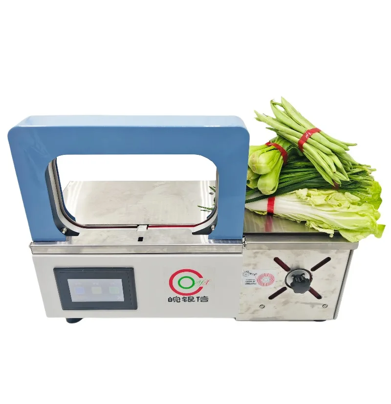 Vegetables Tying Machine 12mm Wide Opp Film Strapping Banding Machine Heat Sealing Packaging Vegetable Bundles Machine