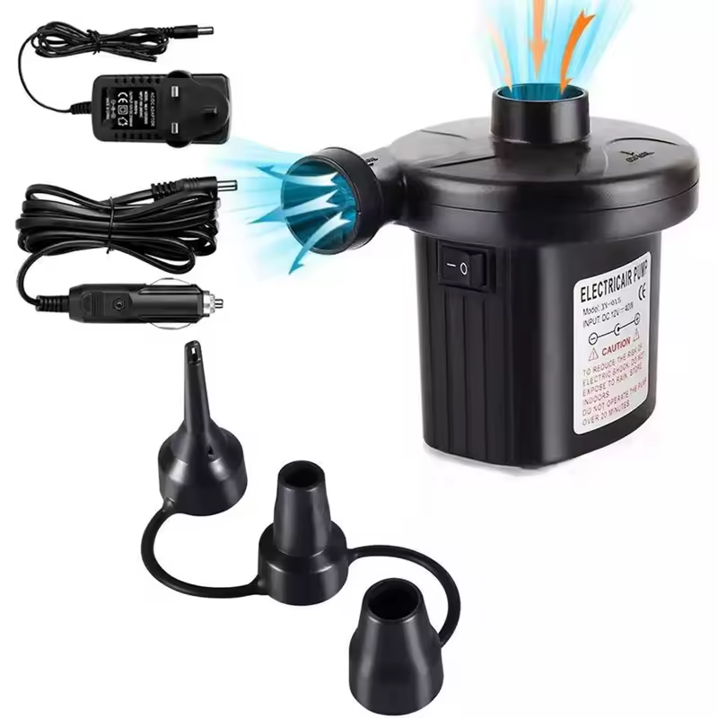 Portable 12V 220V Electric Air Pump Inflator 50W Rechargeable Air Compressor For PVC Boat Mattress Inflatable Pool Raft Bed