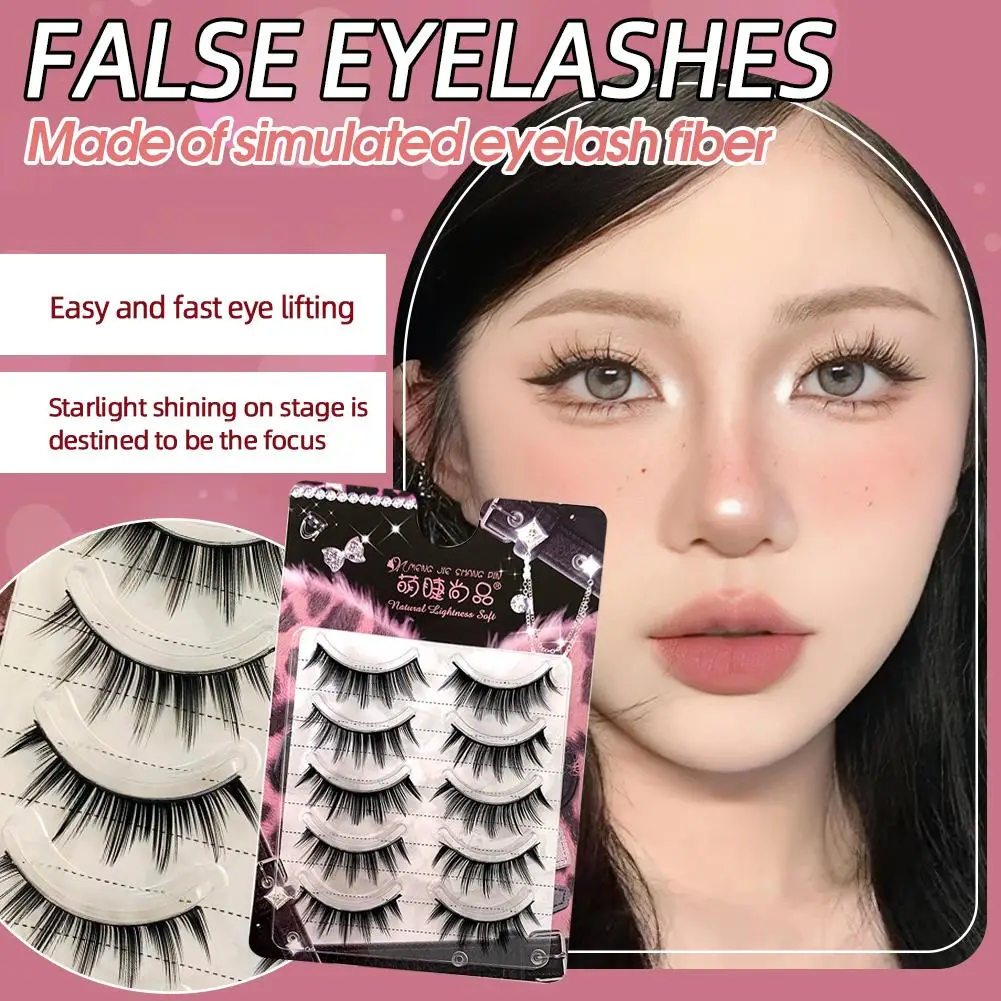 رموش صناعية كوميدية بشريط كامل سميكة وتصويرية رموش تكثيف رقيق تمديد للفتيات أداة مكياج كوسبلاي #5