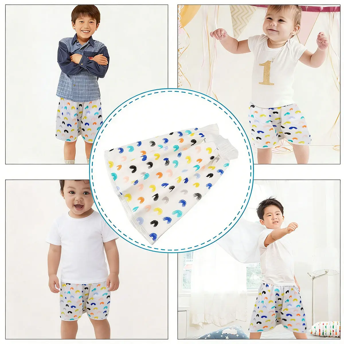 

1Pcs High Waist Diaper Skirt Comfortable Folding Baby Nappy Leak Proof Soft Breathable Training Pants Colorful M