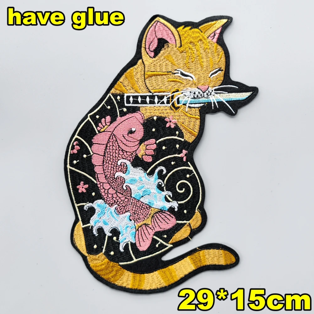 Embroidery Fashion Cat Badges,girl Patch,charactor Cartoon Appliques Cats Patches for Clothes DIY Accessory WF2212161