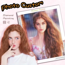 GATYZTORY Photo Custom 5D DIY Diamond Painting Cross Stitch Custom Mosaic Diamond Painting Full Square Diamond Embroidery Gift