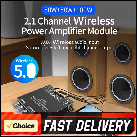 2x50W+100W Stereo Audio Receiver Amplifier Board CS8673E/TPA3116D2 Chip 2-in-1 Power Amplifier Board Bluetooth-compatible 5.0