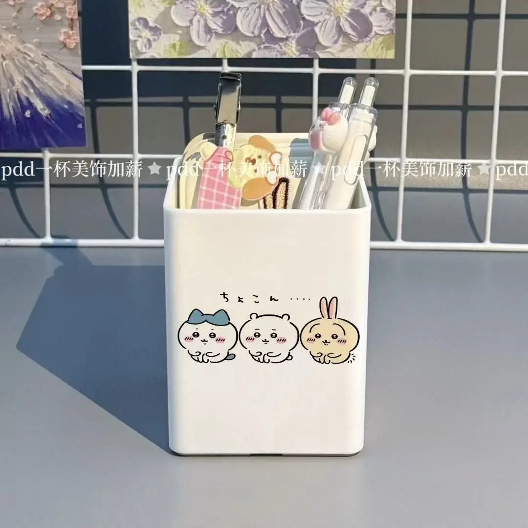 Cute Kawaii Chiikawa Three Little Ones Pencil Holder Large Capacity Student Desk Pencil Case Ins Style Dormitory Storage