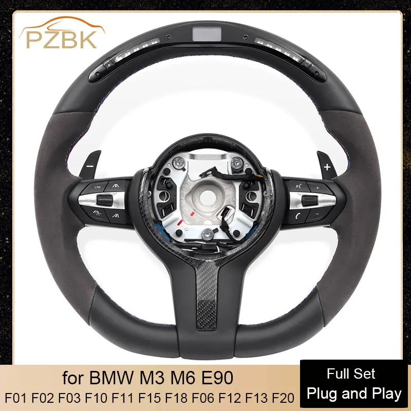 

LED Nappa Leather Car Steering Wheel for BMW M3 M2 M5 M6 E90 F01 F02 F03 F10 F11 F18 F06 F12 F13 F20 F30 F32 F35 E87 E82 E88