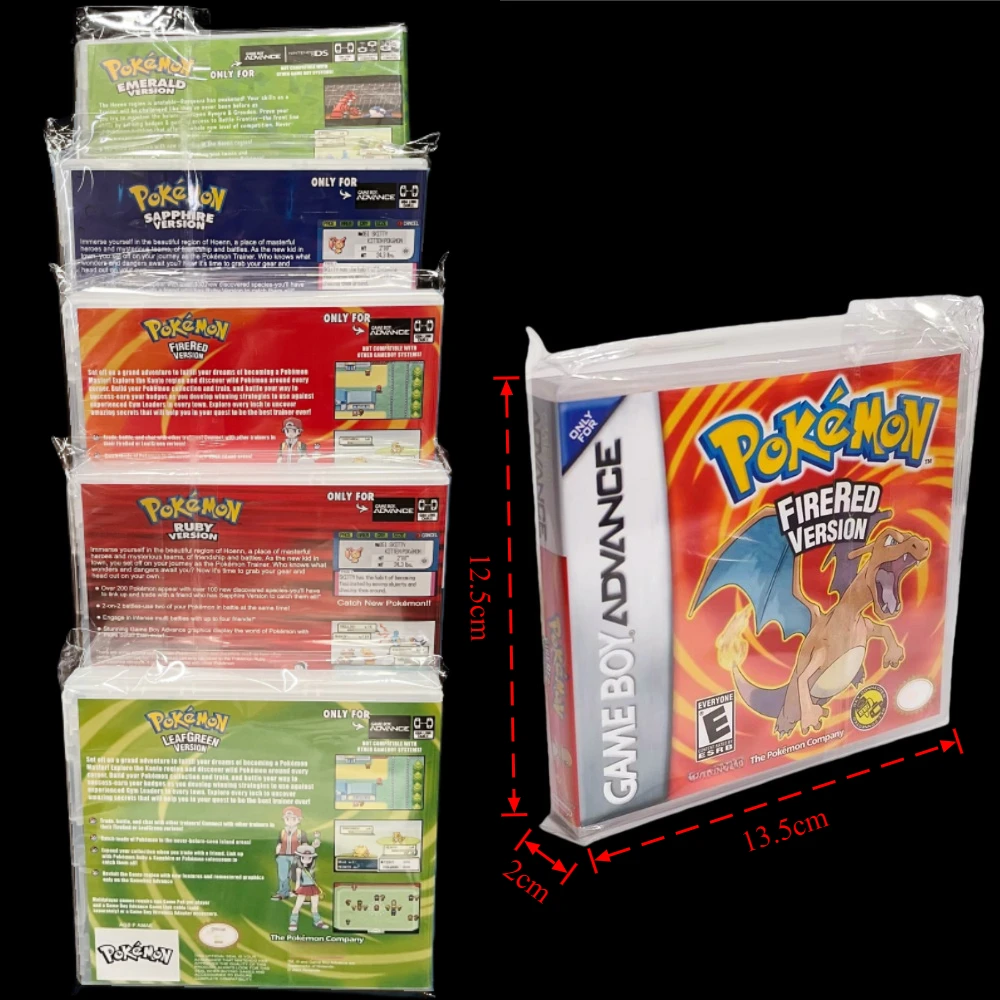 الولايات المتحدة الأمريكية لعبة في صندوق GBA 32 بت لعبة فيديو خرطوشة وحدة التحكم بطاقة البوكيمون سلسلة الزمرد FireRed Leafgreen روبي الياقوت ل GBA/NDS #3