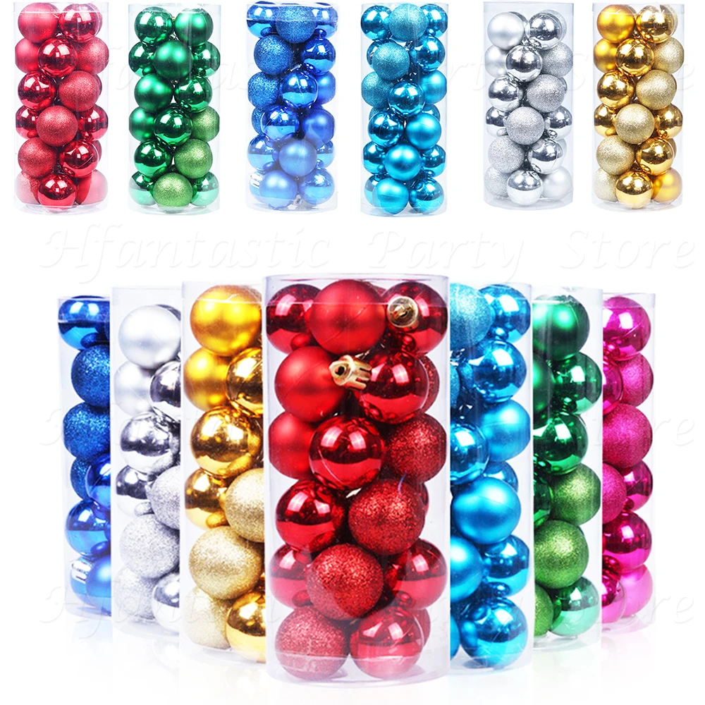 3/4 سنتيمتر 24 قطعة كرات عيد الميلاد الحلي شجرة عيد الميلاد زينة الأحمر الأخضر عيد الميلاد معلقة الكرة عطلة ديكور المنزل السنة الجديدة
