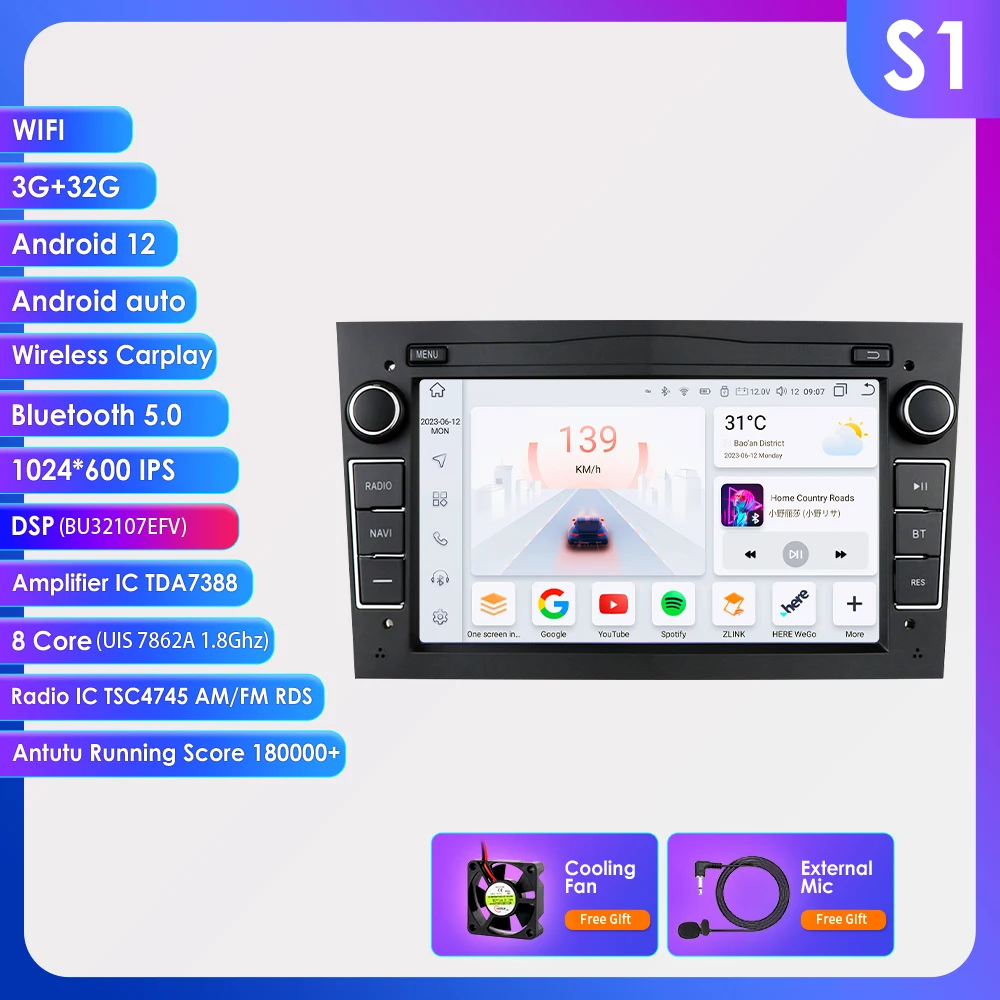 Autoradio Android voor Opel Astra H Vectra Vauxhall Antara Zafira Corsa C D Vivaro Meriva Auto Multimedia Speler Carplay 2Din GPS