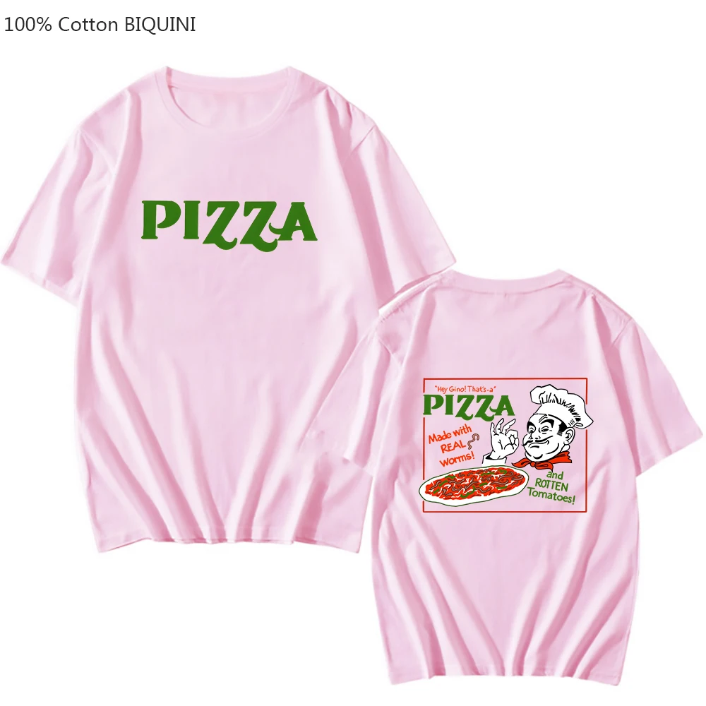 Pizza  Make An OK Sign T-shirts Harajuku MEN Tshirts 100% Cotton High Quality Tee Shirt Sense of Design Handsome Streetwear