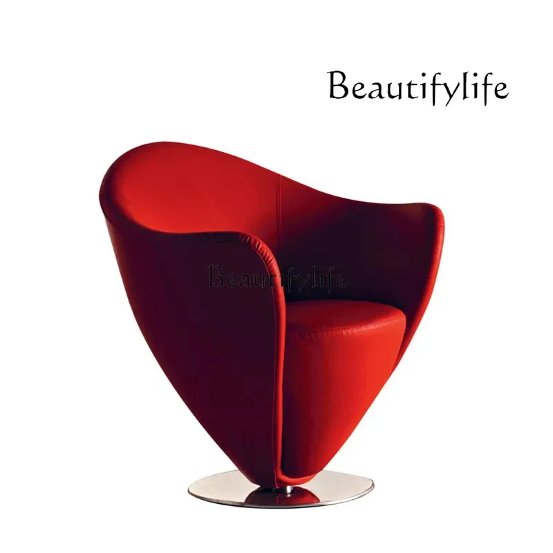 

N Italian light luxury Nordic style designer fiberglass heart-shaped leisure sofa hotel lobby reception chair
