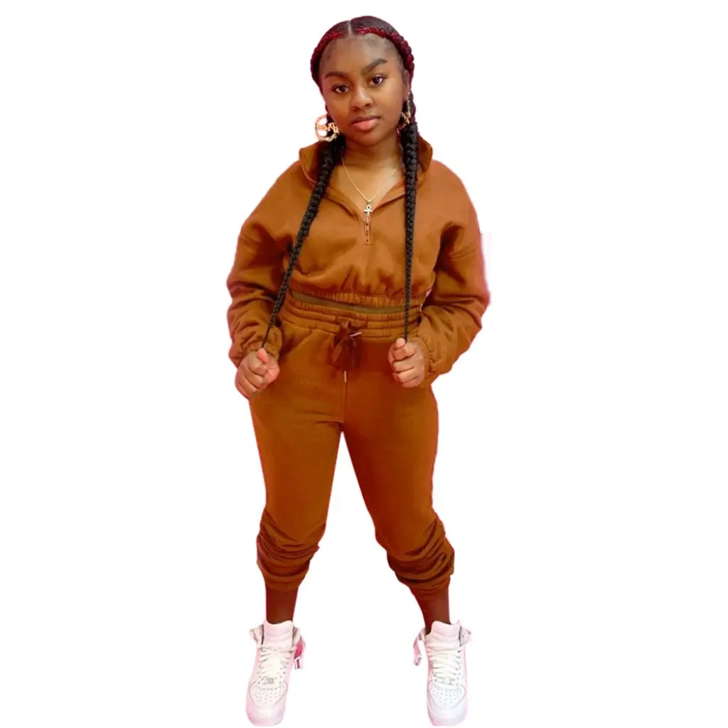 

Women's Long-Sleeve Thick Sweatshirt Casual Sports Set H180 European And American Fashion for Autumn And Winter