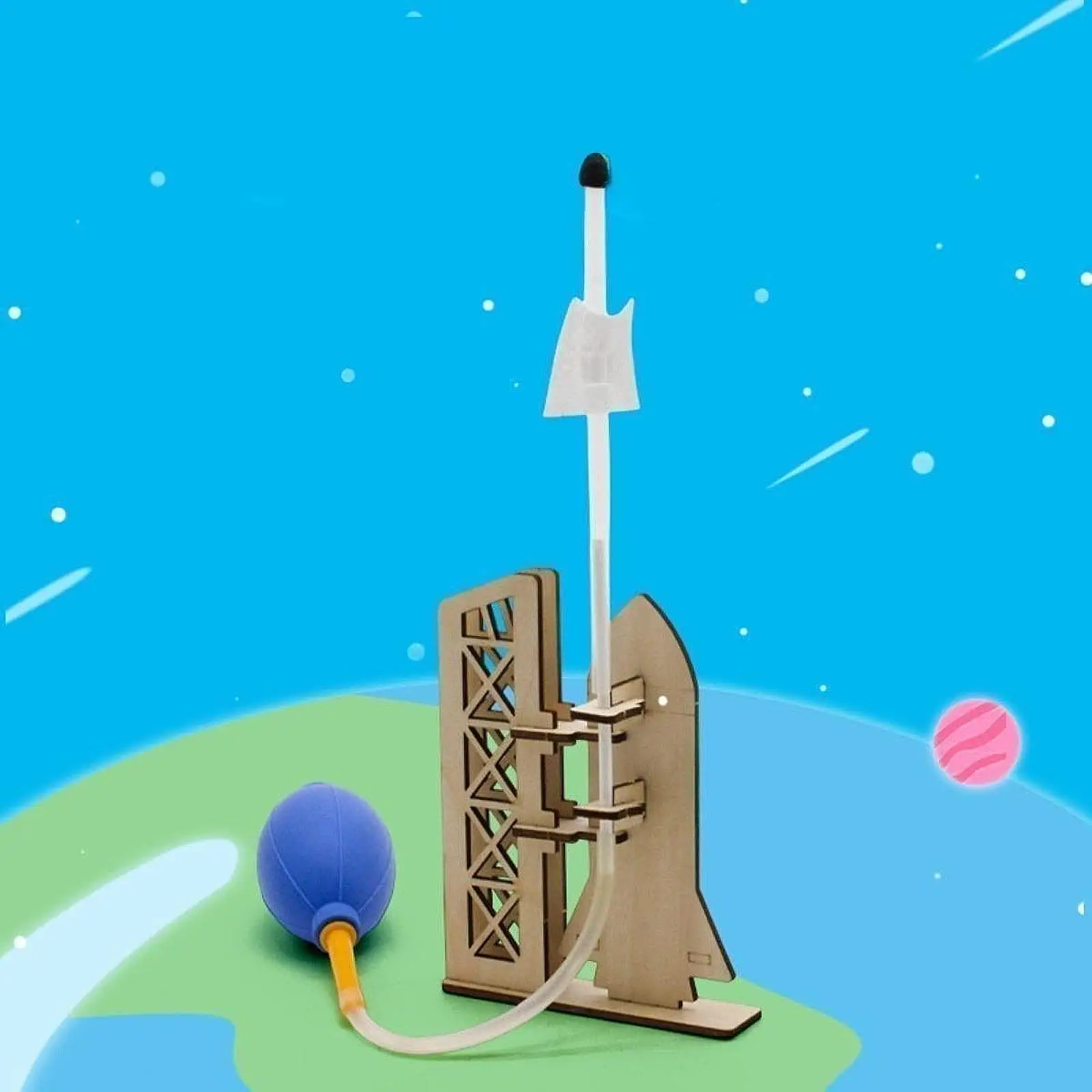 مجموعة صاروخ هوائي صغيرة يمكنك صنعها بنفسك ألعاب تعليمية لهدايا أعياد ميلاد الأطفال