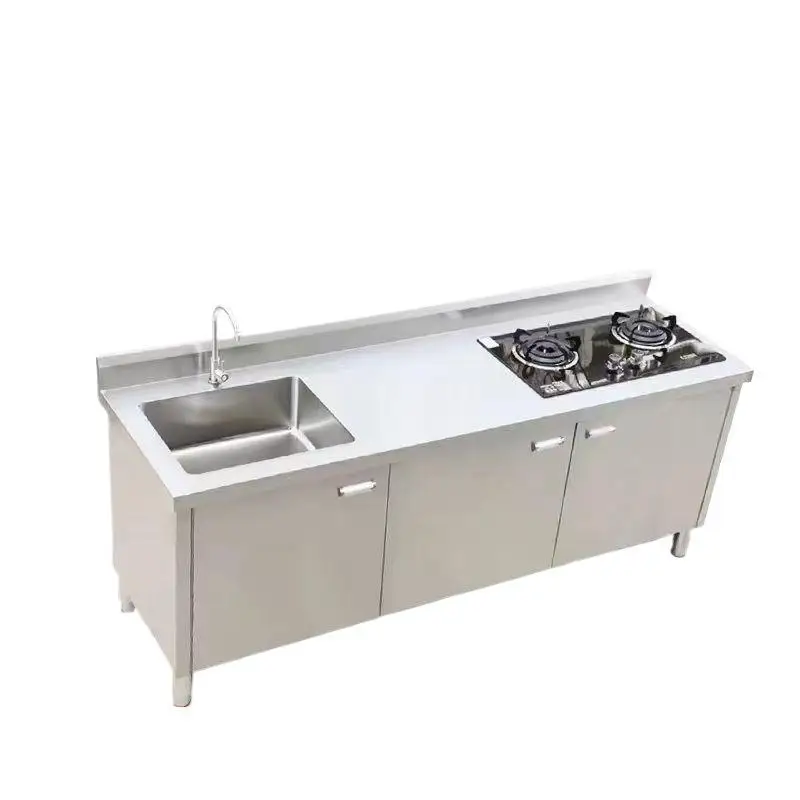 304 extra-thick stainless steel vegetable washing basin, sink, sink integrated household and commercial cabinet set for dishwash