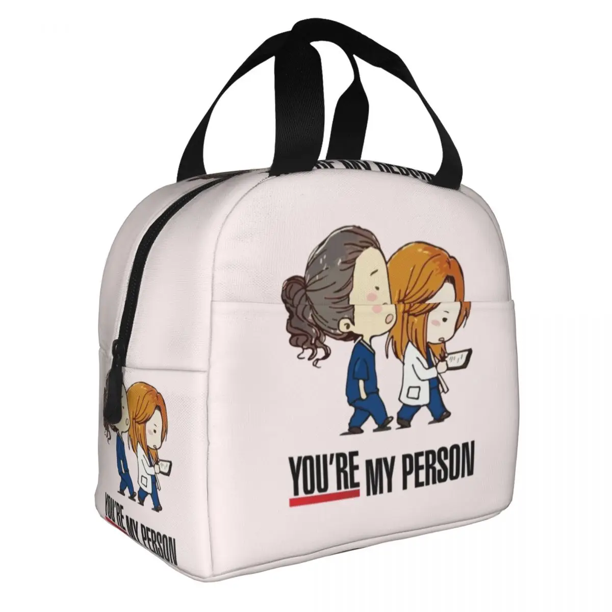 You Are My Person Greys Anatomy Lunch Bag Leakproof Picnic Thermal Cooler Insulated Lunch Box For Women Kids Tote Bags