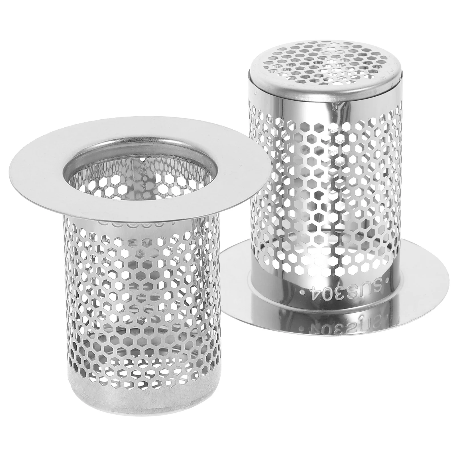 

2pcs Stainless Steel Floor Drain Mesh Sink Strainer Filter Net for Kitchen Bathroom Anti Clogging Fits Most Drains