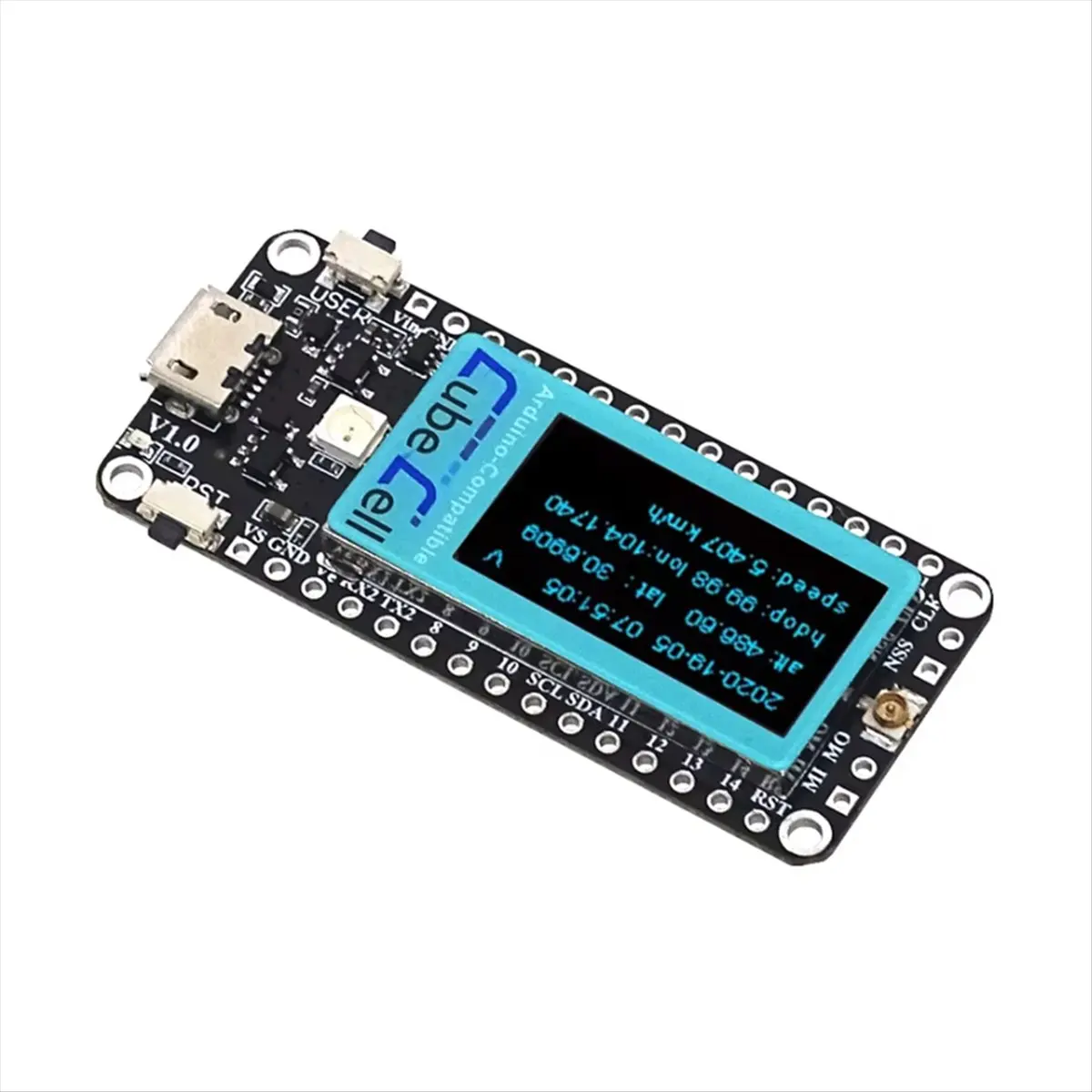 

(A26M) AB02 Dev-Board IOT LoRaWAN 0.96 Inch OLED ASR6502 SX1262 LoRa Node with Whip Antenna for Arduino Cloud Platform 915MHZ