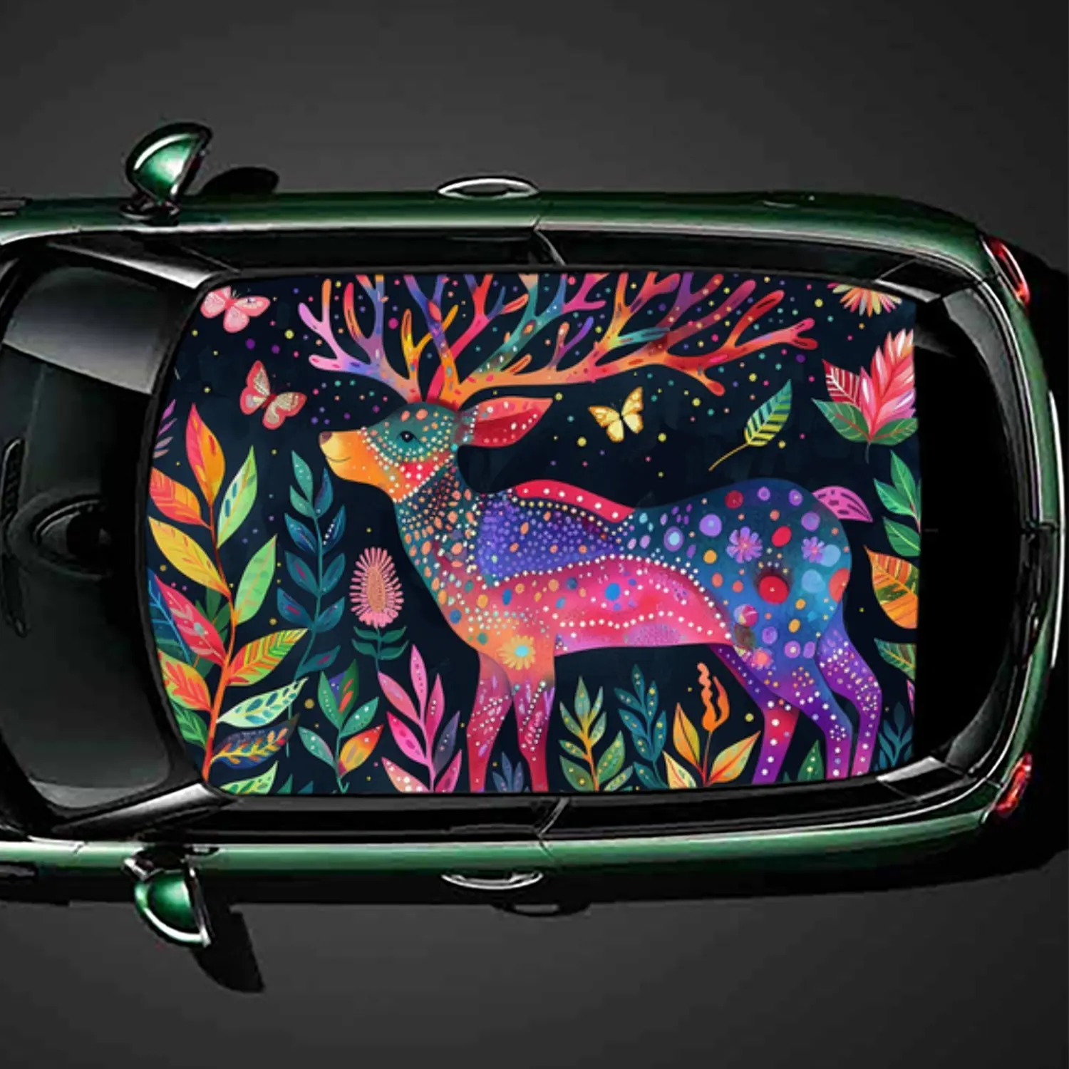 

Богемная радужная олень, виниловая наклейка на крышу автомобиля, самоклеящаяся водонепроницаемая внешняя часть автомобиля, персонализированный аксессуар, декоративный подарок для